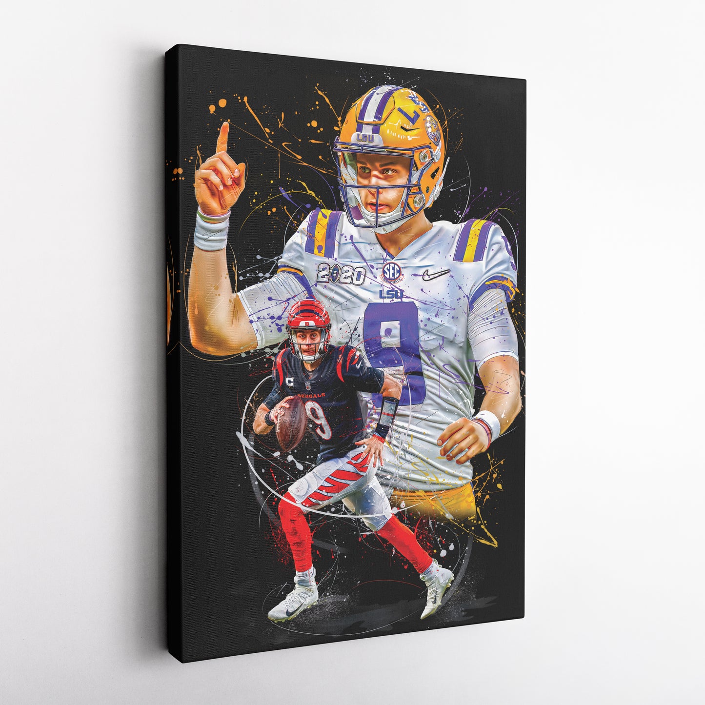 Joe Burrow Bengals Canvas Print | Cincinnati Football Wall Art