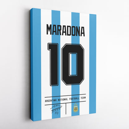 Diego Maradona Argentina Jersey Canvas Print | Wall Art Decor
