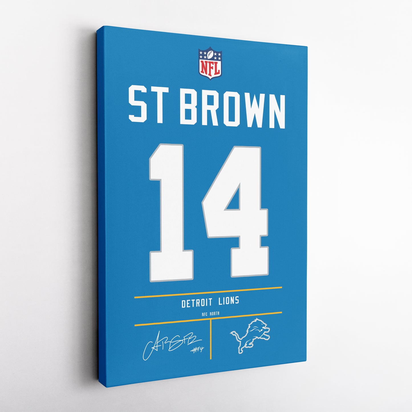 Amon-Ra St. Brown Lions Jersey Canvas Print | Wall Art Decor