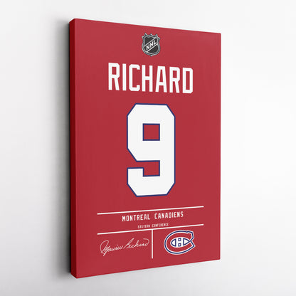 Maurice Richard Canadiens Jersey Canvas Print | Wall Art Decor