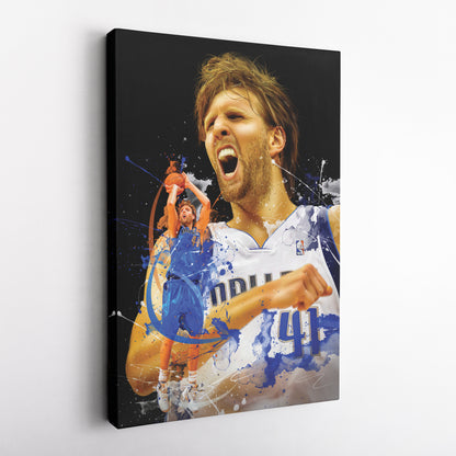 Dirk Nowitzki Mavericks Canvas Print | Dallas Basketball Wall Art