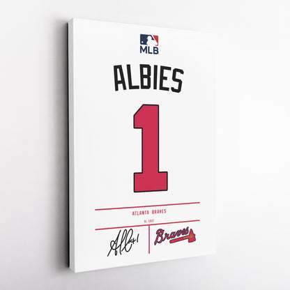 Ozzie Albies Braves Jersey Canvas Print | Wall Art Decor