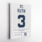 Babe Ruth Yankees Jersey Art