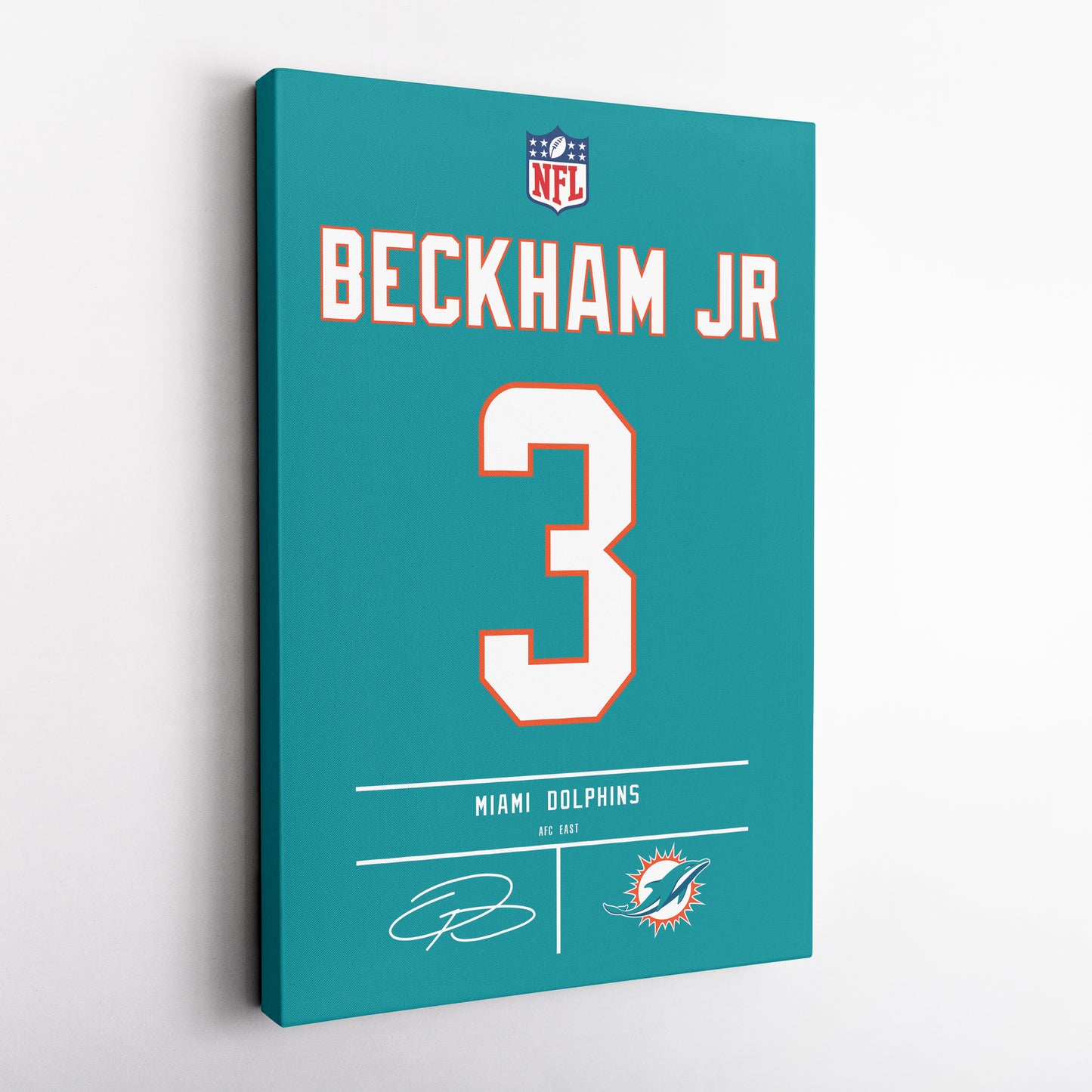 Odell Beckham Jr. Dolphins Jersey Canvas Print | Wall Art Decor
