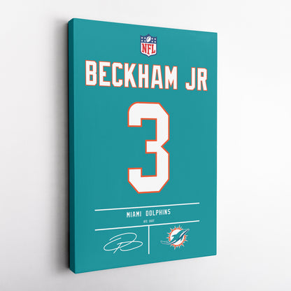 Odell Beckham Jr. Dolphins Jersey Canvas Print | Wall Art Decor