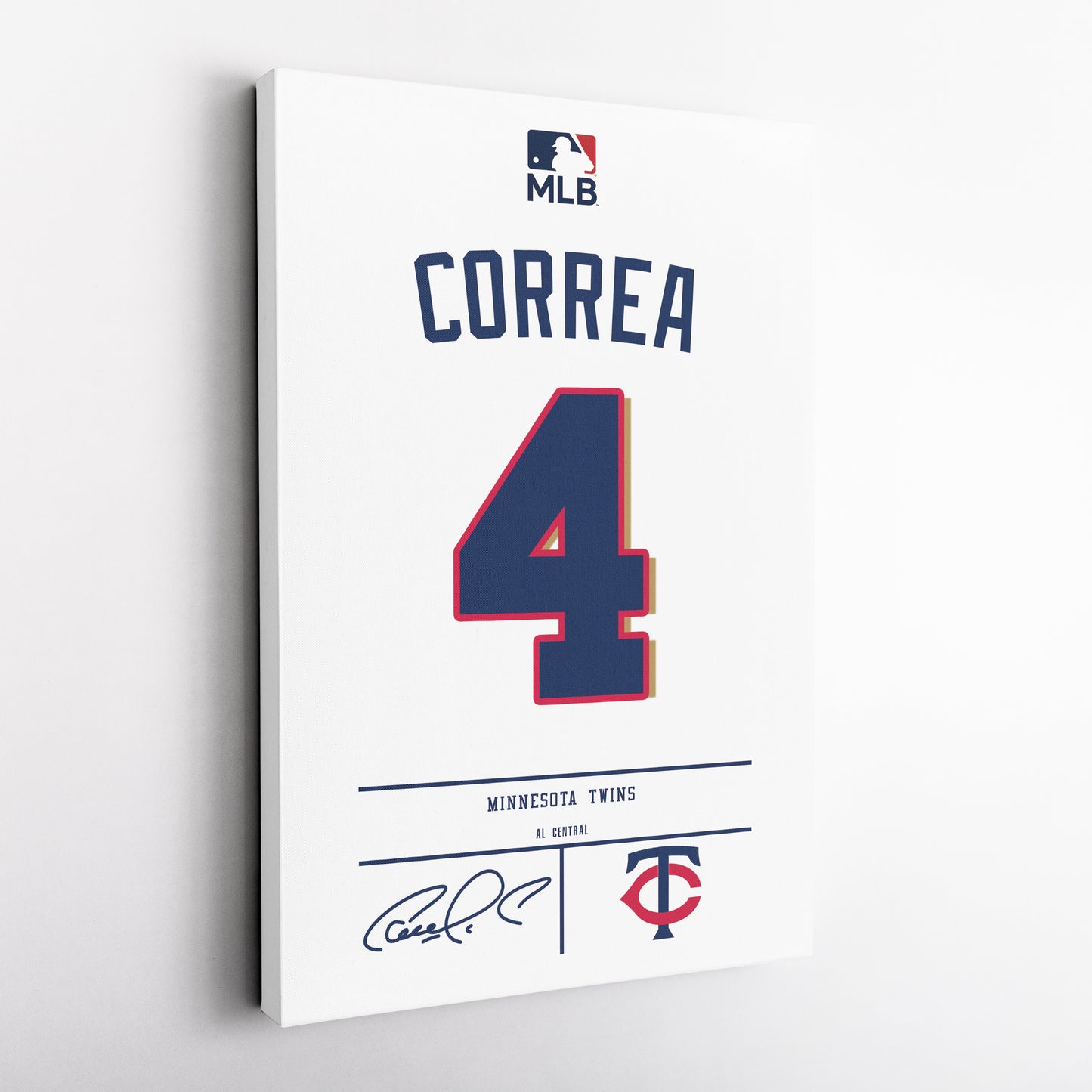 Carlos Correa Twins Jersey Canvas Print | Wall Art Decor