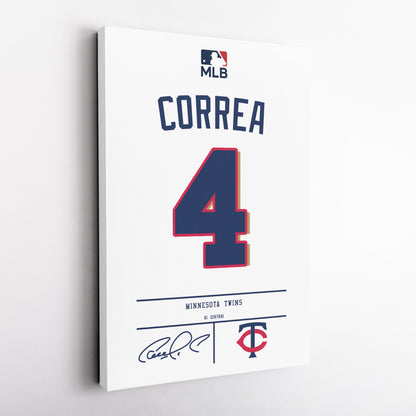 Carlos Correa Twins Jersey Canvas Print | Wall Art Decor
