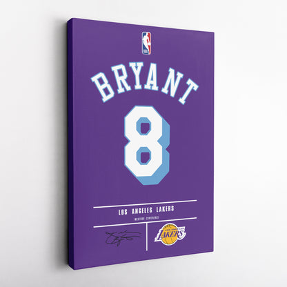 Kobe Bryant Purple Lakers Jersey Canvas Print | Wall Art Decor