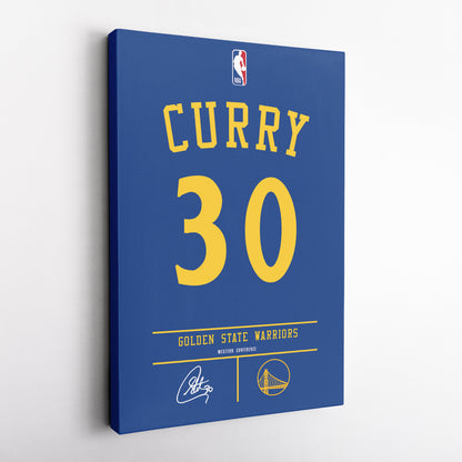 Stephen Curry Warriors Jersey Canvas Print | Wall Art Decor