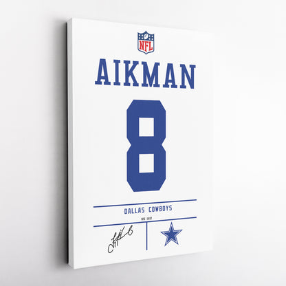 Troy Aikman Cowboys Jersey Canvas Print | Wall Art Decor