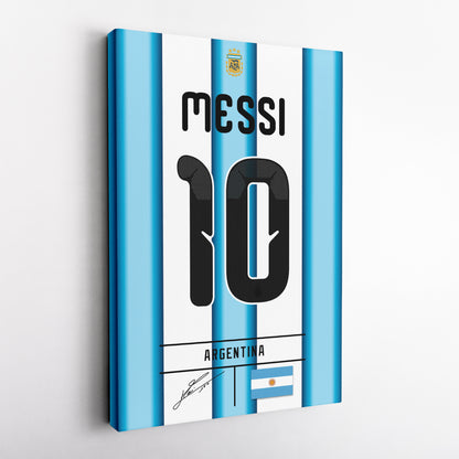Lionel Messi Argentina Jersey Canvas Wall Art