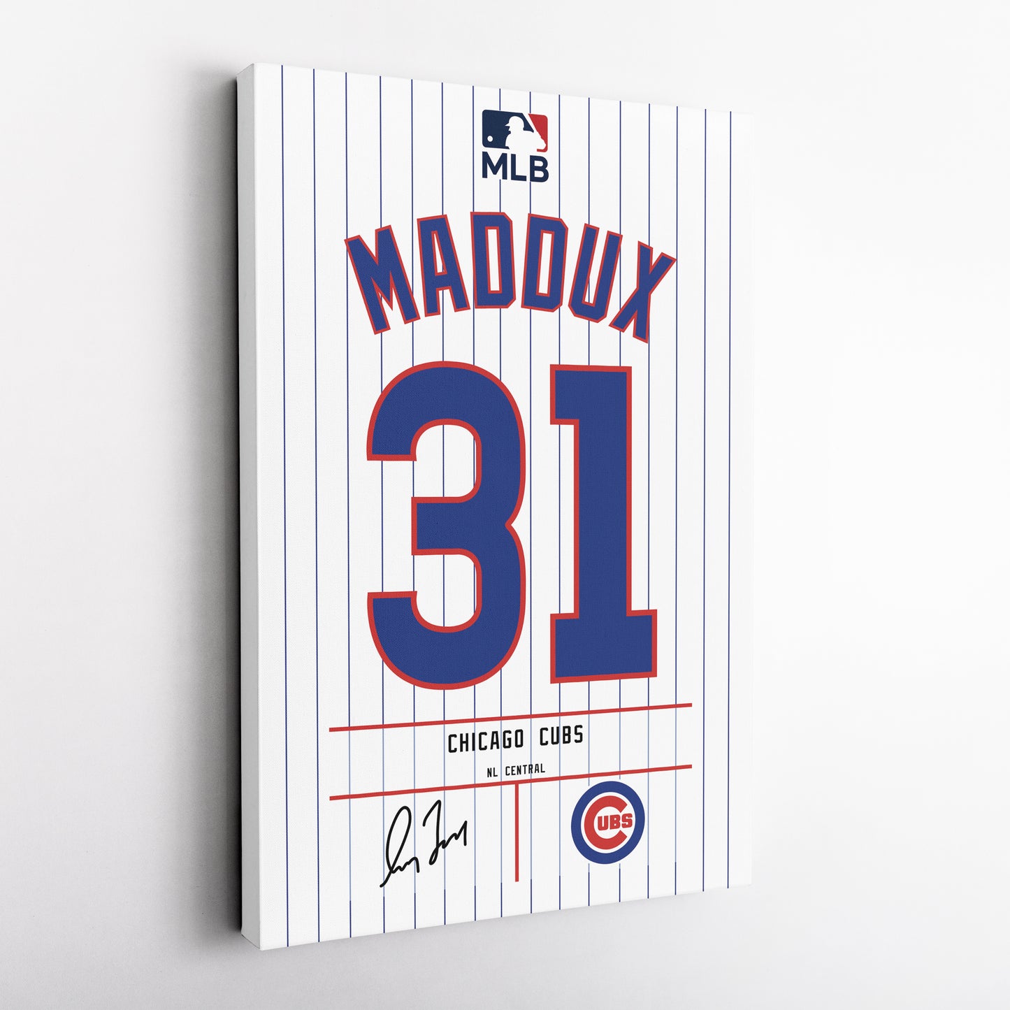 Greg Maddux Chicago Cubs Jersey Canvas Wall Art