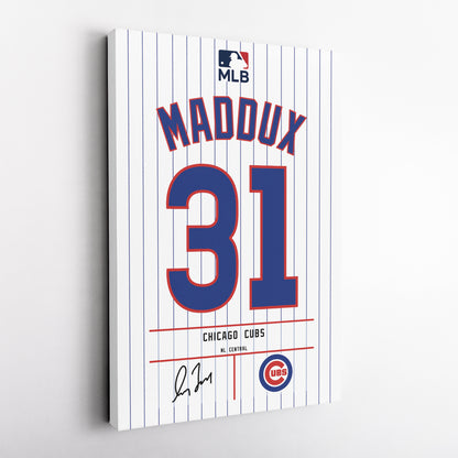 Greg Maddux Chicago Cubs Jersey Canvas Wall Art