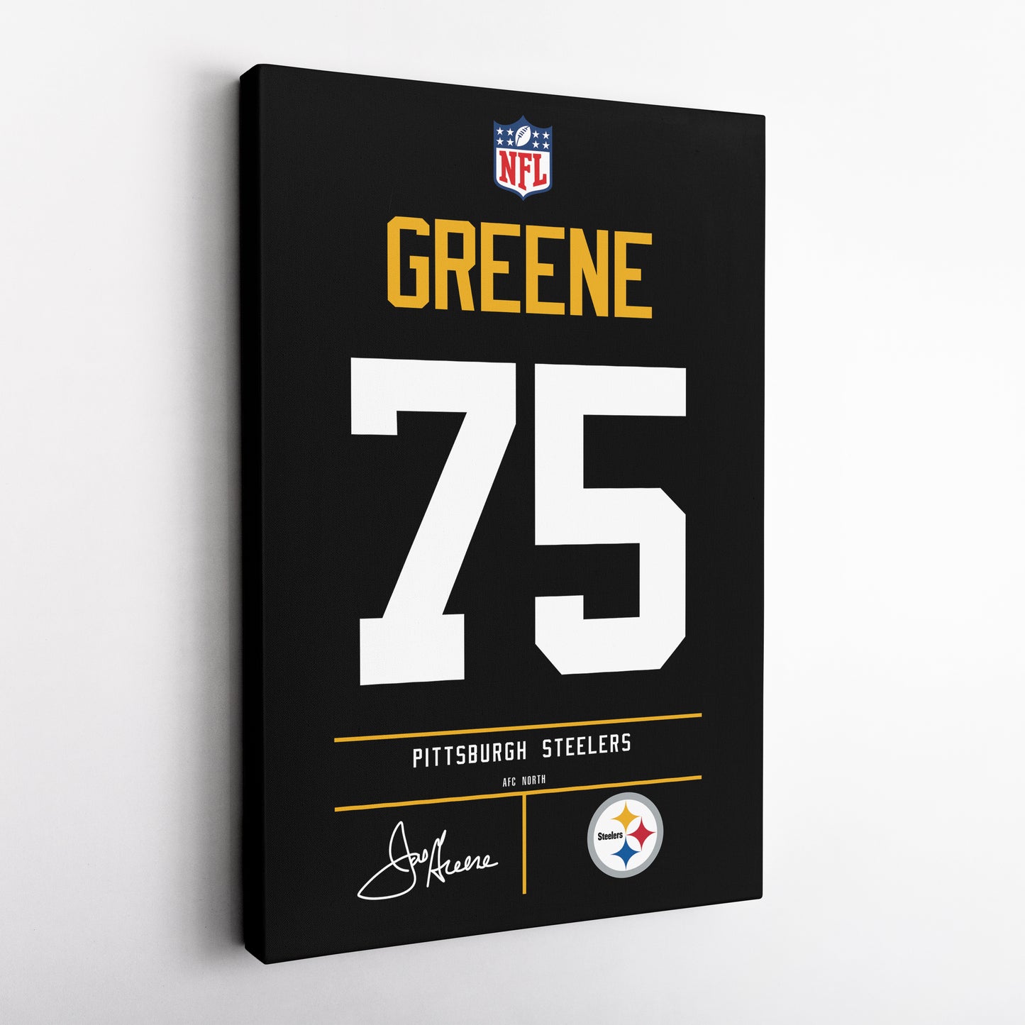 Joe Greene Pittsburgh Steelers Jersey Canvas Wall Art