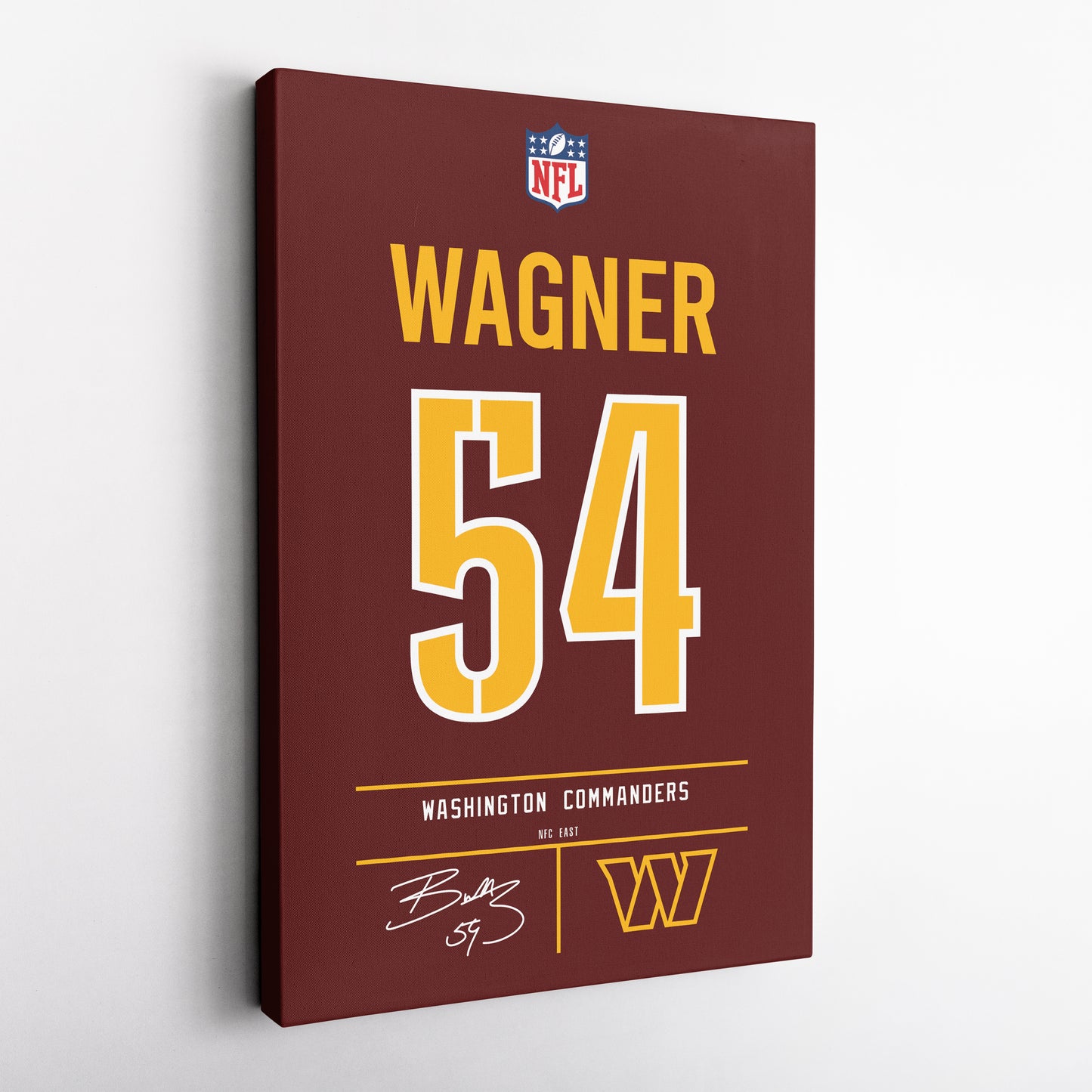 Bobby Wagner Commanders Jersey Canvas Print | Wall Art Decor