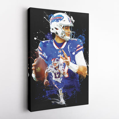 Josh Allen Bills Canvas Print | Buffalo Football Wall Art