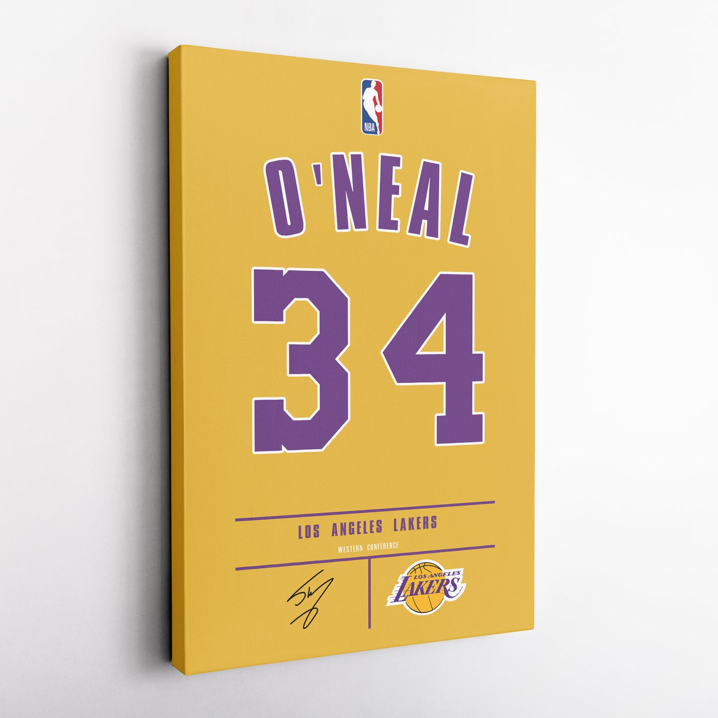 Shaquille O'Neal Lakers Jersey Canvas Print | Wall Art Decor