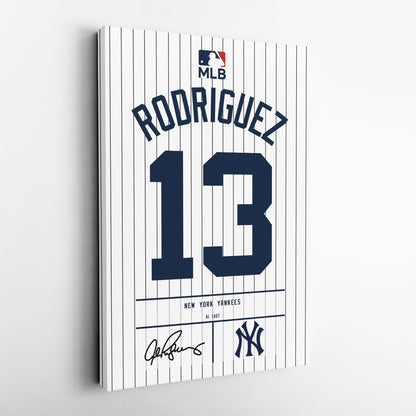 Alex Rodriguez New York Yankees Jersey Canvas Wall Art