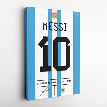 Lionel Messi Argentina Jersey Canvas Print | Soccer Wall Art Decor