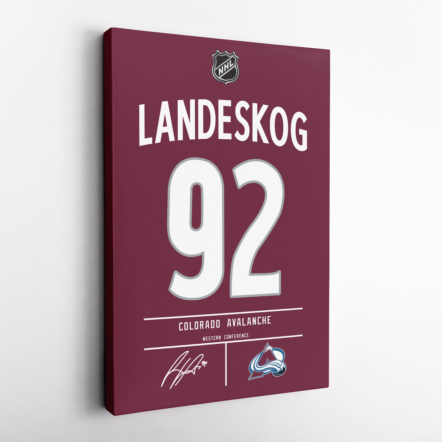 Gabriel Landeskog Colorado Avalanche Jersey Canvas Wall Art