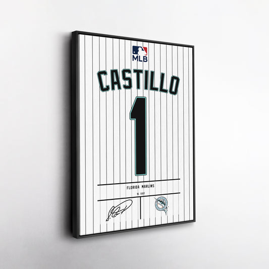 Luis Castillo Marlins Jersey Canvas Print | Wall Art Decor