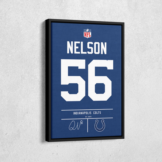 Quenton Nelson Colts Jersey Canvas Print | Wall Art Decor