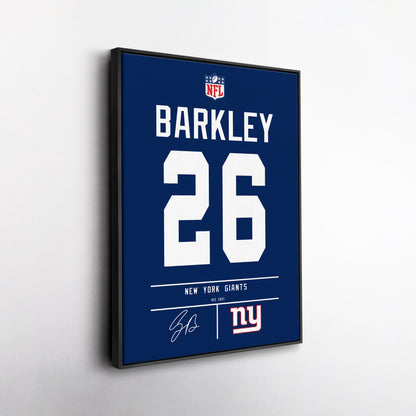 Saquon Barkley Giants Jersey Canvas Print | Wall Art Decor