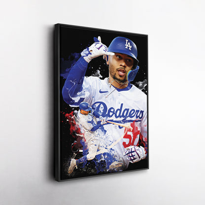 Mookie Betts Dodgers Canvas Print | Los Angeles Baseball Wall Art