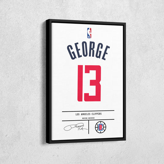 Paul George Clippers Jersey Canvas Print | Wall Art Decor