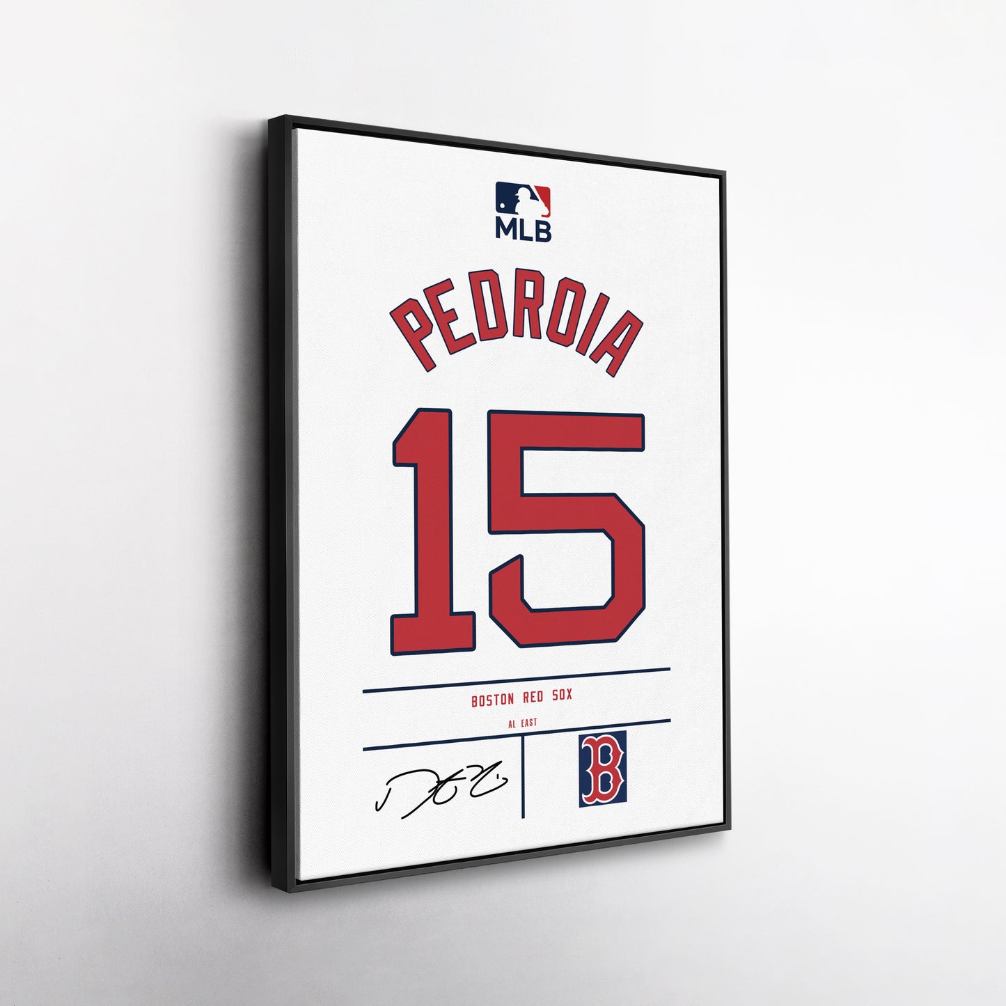 Dustin Pedroia Boston Red Sox Jersey Canvas Wall Art