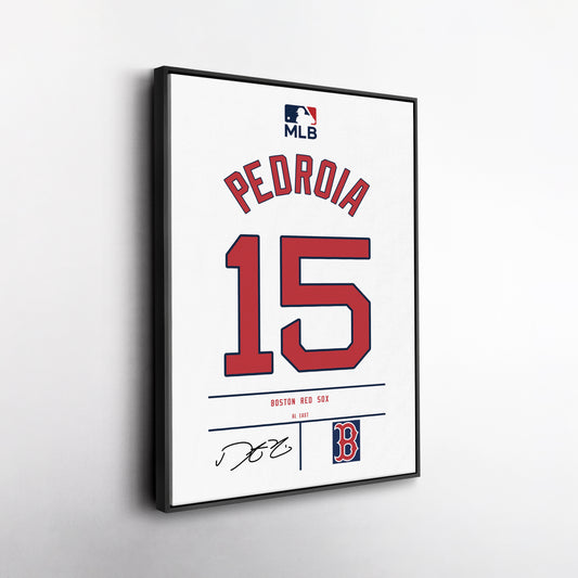Dustin Pedroia Boston Red Sox Jersey Canvas Wall Art