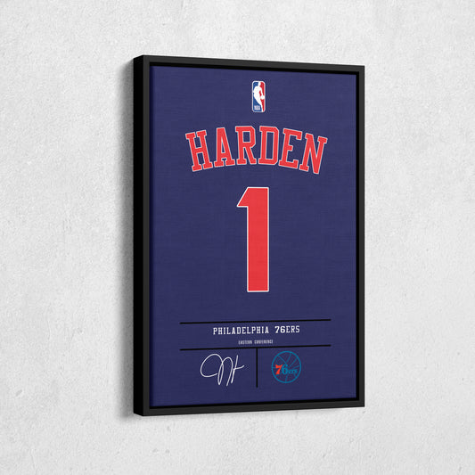 James Harden 76ers Jersey Canvas Print | Wall Art Decor