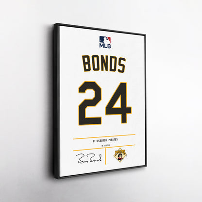 Barry Bonds Pirates Jersey Canvas Print | Wall Art Decor