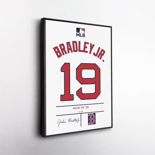 Jackie Bradley Jr. Red Sox Jersey Canvas Print | Wall Art Decor