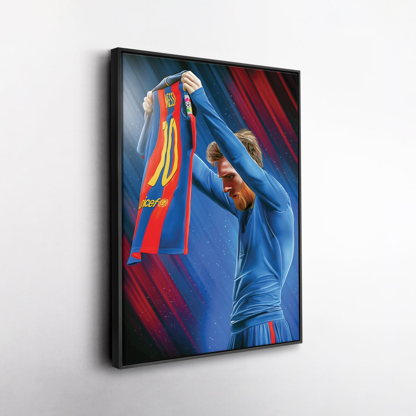 Lionel Messi Iconic Celebration Canvas Print | Soccer Legend Wall Art