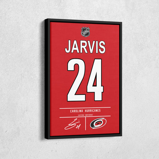 Seth Jarvis Hurricanes Jersey Canvas Print | Wall Art Decor