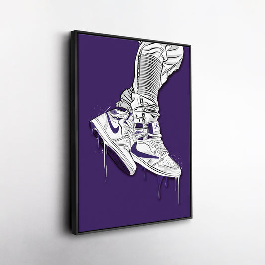 Air Jordan 1 Mid White Canvas Print | Sneakerhead Wall Art