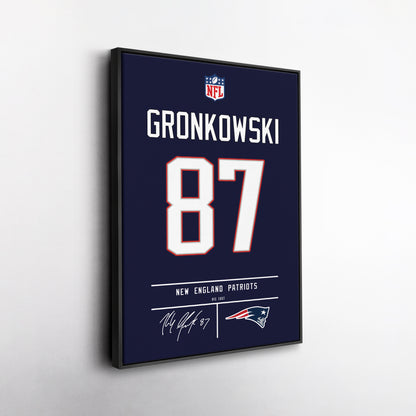 Rob Gronkowski Patriots Jersey Canvas Print | Wall Art Decor