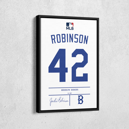 Jackie Robinson Dodgers Jersey Canvas Print | Wall Art Decor