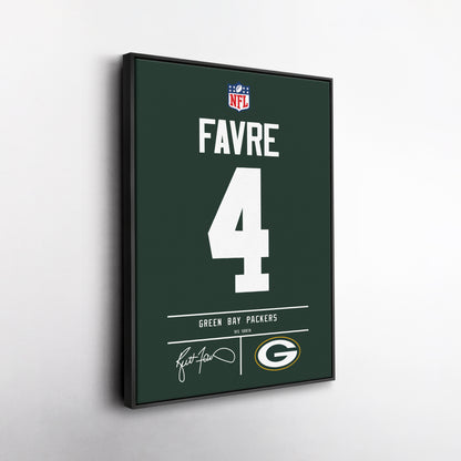 Brett Favre Packers Jersey Canvas Print | Wall Art Decor