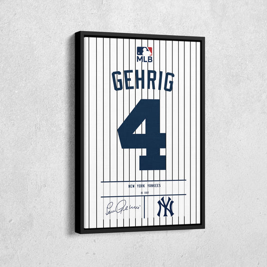 Lou Gehrig Yankees Jersey Canvas Print | Wall Art Decor