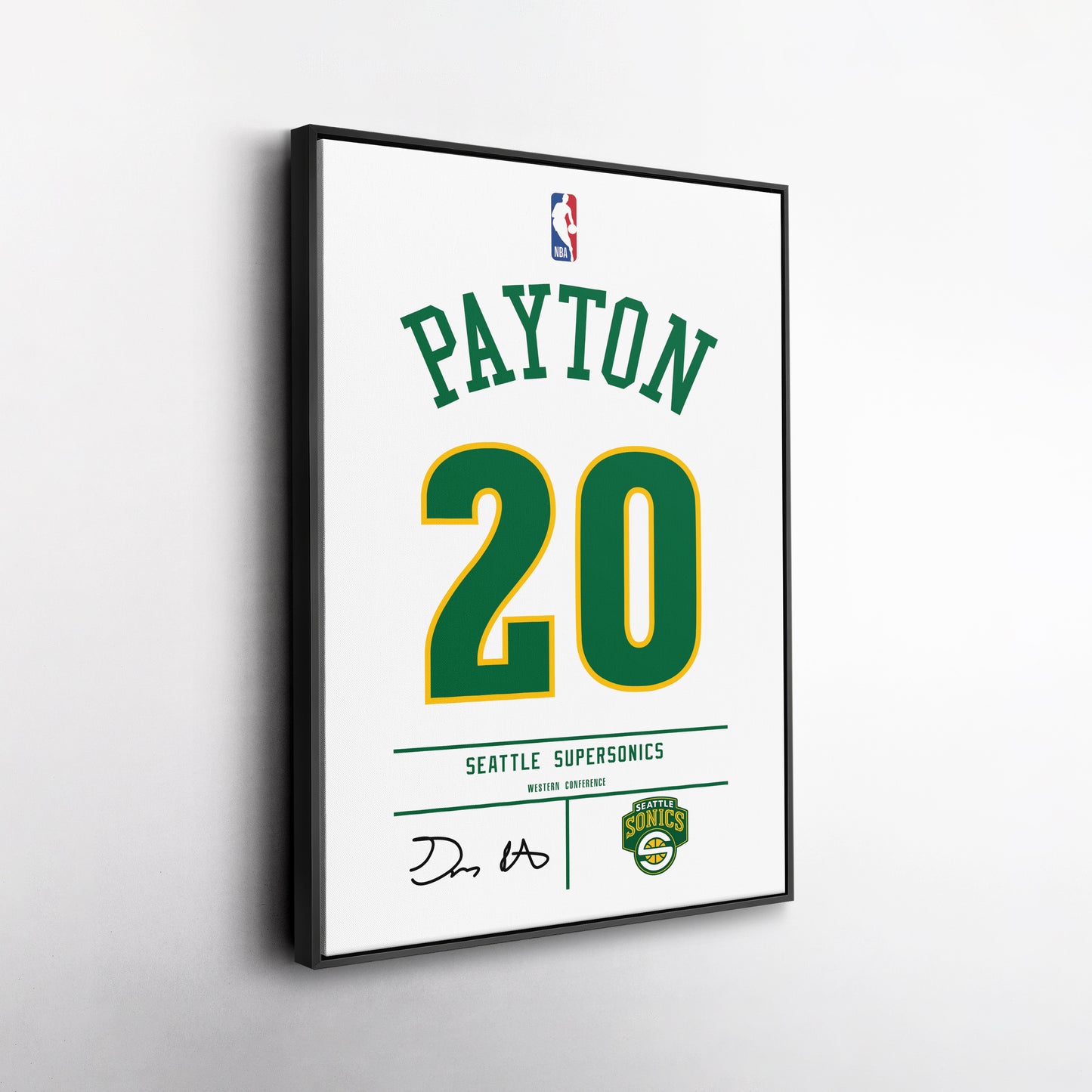 Gary Payton Seattle SuperSonics Jersey Canvas Wall Art