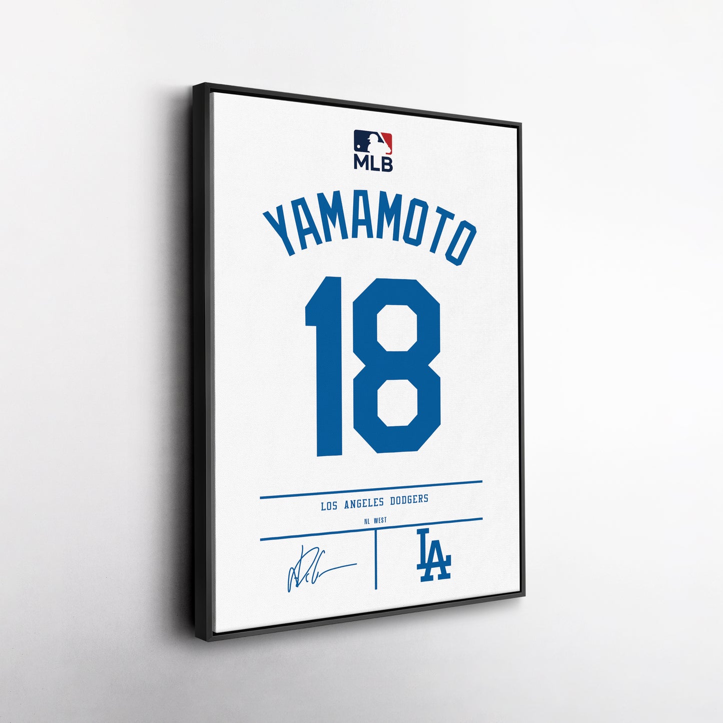 Yoshinobu Yamamoto Dodgers Jersey Canvas Print | Wall Art Decor