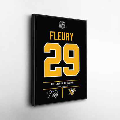 Marc-André Fleury Pittsburgh Penguins Jersey Canvas Wall Art