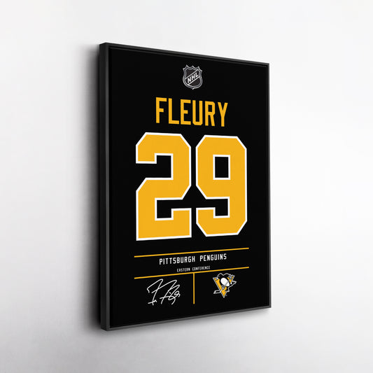 Marc-André Fleury Pittsburgh Penguins Jersey Canvas Wall Art