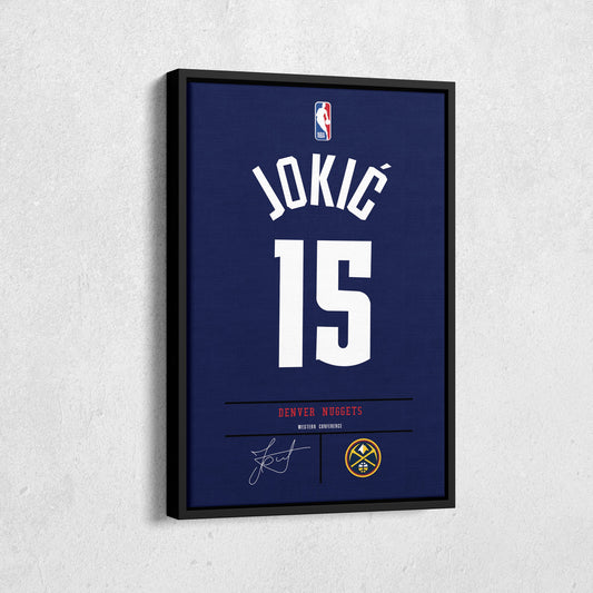 Nikola Jokic Nuggets Jersey Canvas Print | Wall Art Decor