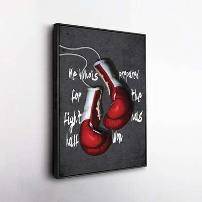 Boxing Gloves Canvas Print | Motivational Fight Wall Art Decor