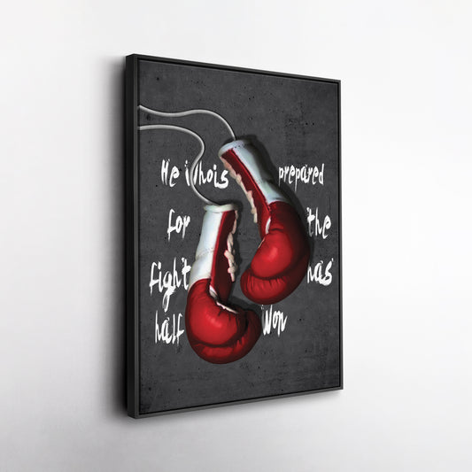 Boxing Gloves Canvas Print | Motivational Fight Wall Art Decor