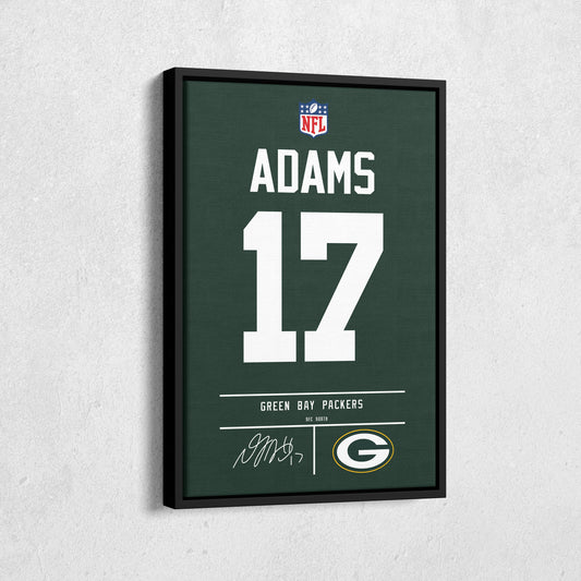 Davante Adams Packers Jersey Canvas Print | Wall Art Decor