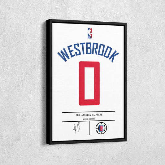 Russell Westbrook Clippers Jersey Canvas Print | Wall Art Decor